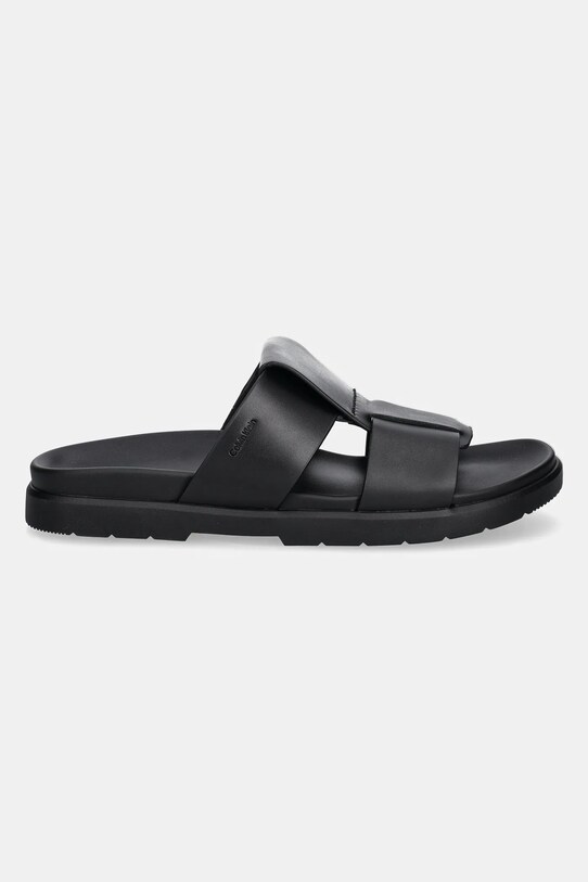 Calvin Klein papuci LUG SANDAL DOUBLE T LTH HM0HM01734 negru SS25