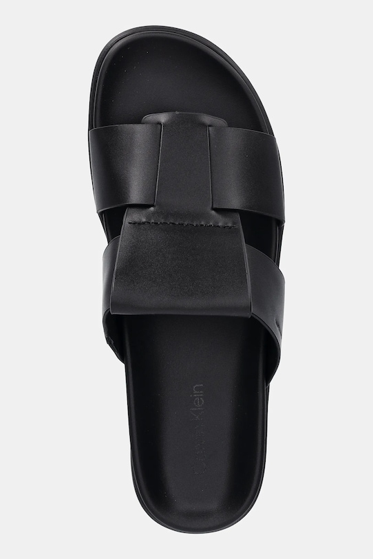 Шлепанцы Calvin Klein LUG SANDAL DOUBLE T LTH чёрный HM0HM01734