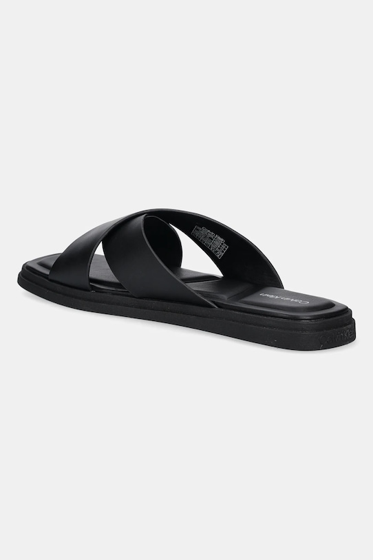 Încălțăminte Calvin Klein papuci de piele CRISS CROSS SANDAL HM0HM01737 negru