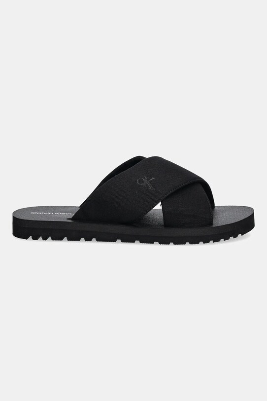 Calvin Klein Jeans papuci CROSS SANDAL CRXS TX YM0YM01223 negru SS25