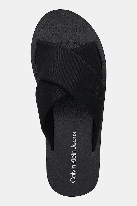 Calvin Klein Jeans klapki CROSS SANDAL CRXS TX czarny YM0YM01223