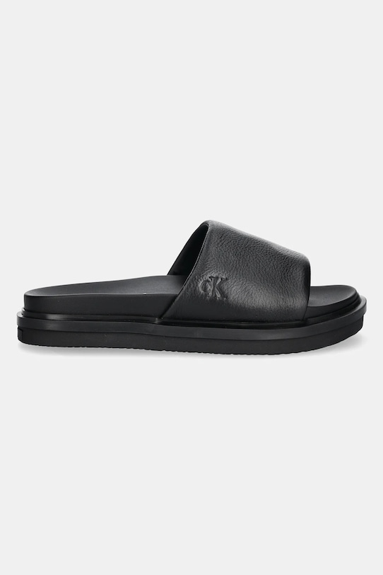 Šľapky Calvin Klein Jeans FLAT MOLDED SLIDE SANDAL LTH YM0YM01225 čierna SS25
