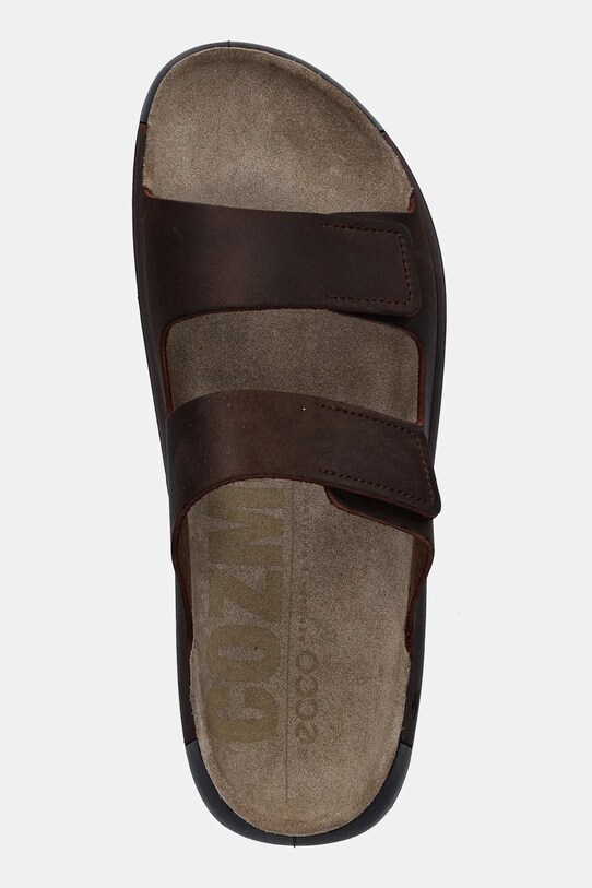 Nubuck παντόφλες Ecco Cozmo 2-Strap καφέ 500904.02667