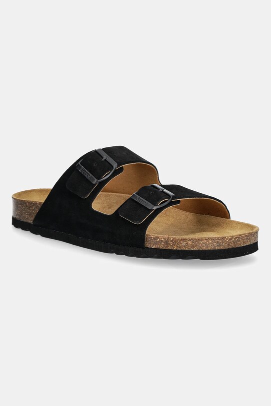 Scholl papuci din piele JULIEN negru F300741004