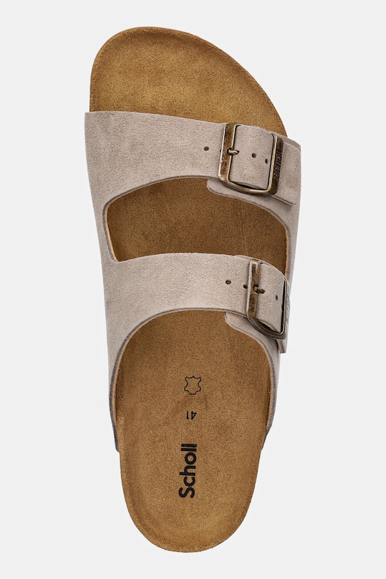 Scholl papuci din nubuc JULIEN bej F300742361