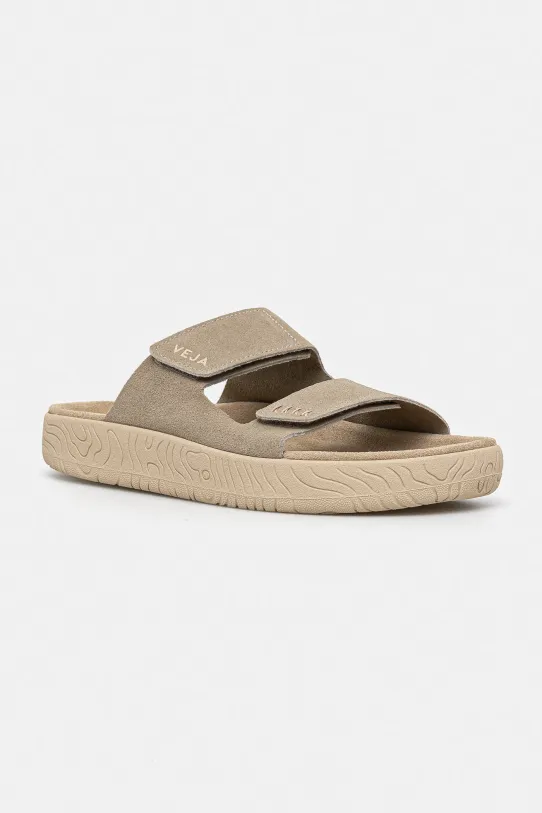 Veja papuci din piele Etna Planet friendly bej SA3220670B