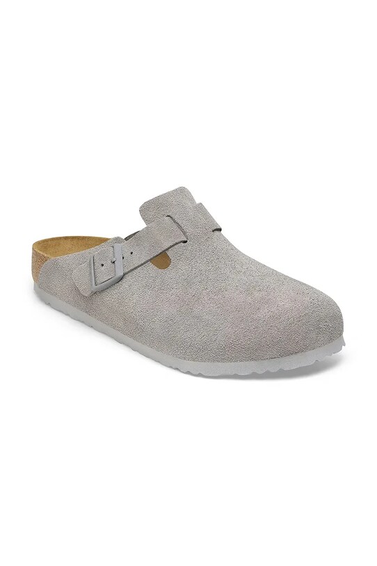 Birkenstock suede sliders Boston LEVE 1027688 gray SS25