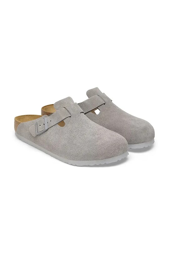 Birkenstock suede sliders Boston LEVE gray 1027688