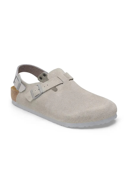 Birkenstock klapki zamszowe Tokio LEVE 1028359 szary SS25
