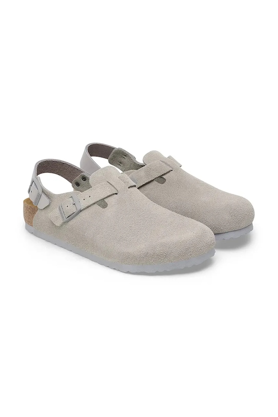 Birkenstock klapki zamszowe Tokio LEVE szary 1028359