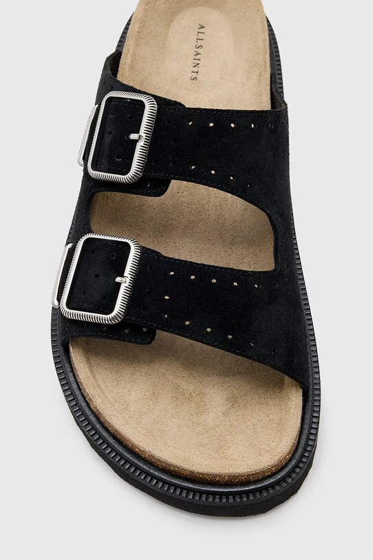 AllSaints klapki zamszowe Randal Sandal M002FC.BLK czarny