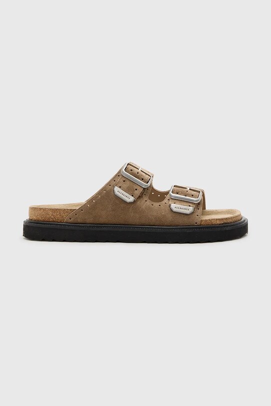 AllSaints klapki zamszowe Randal Sandal brązowy M002FC.GRE