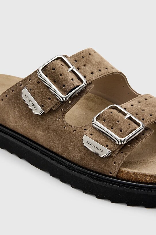 AllSaints klapki zamszowe Randal Sandal brązowy M002FC.GRE