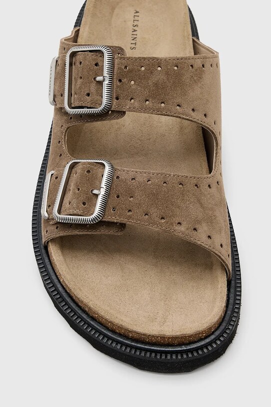 AllSaints klapki zamszowe Randal Sandal M002FC.GRE brązowy