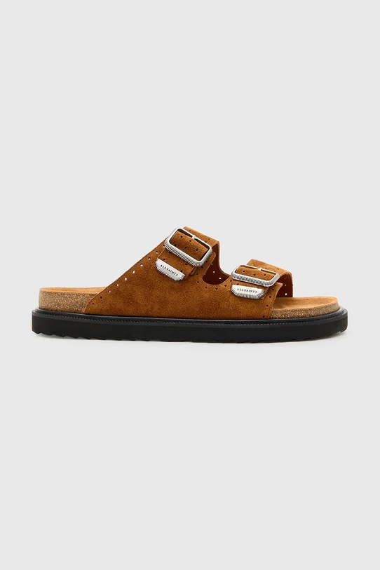 AllSaints klapki zamszowe Randal Sandal brązowy M002FC.TAN