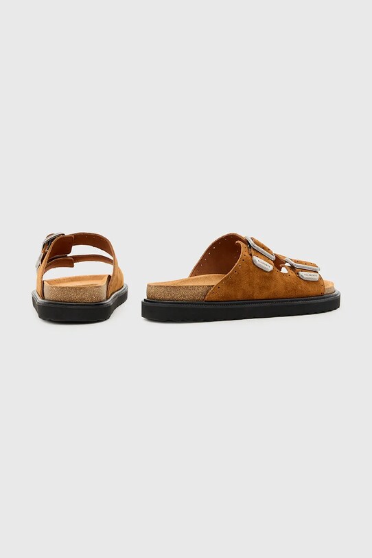 Obuwie AllSaints klapki zamszowe Randal Sandal M002FC.TAN brązowy