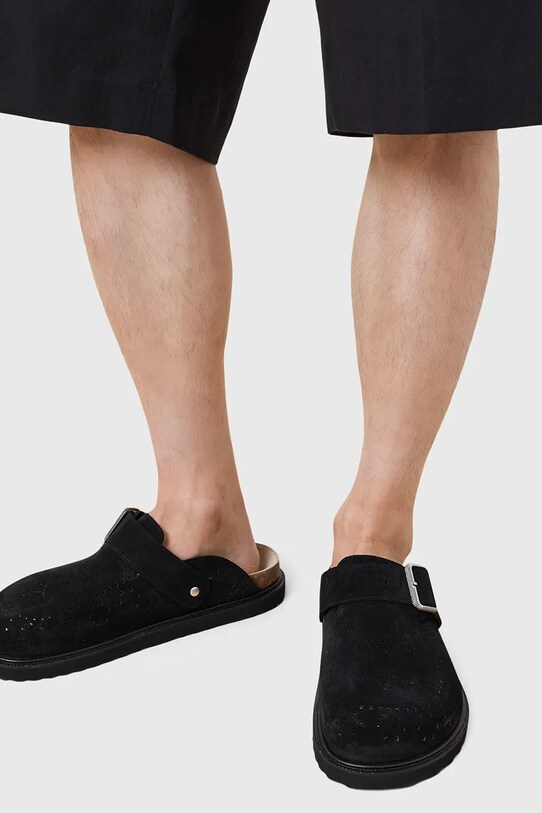 AllSaints klapki zamszowe Randal Mule M003FC.BLK