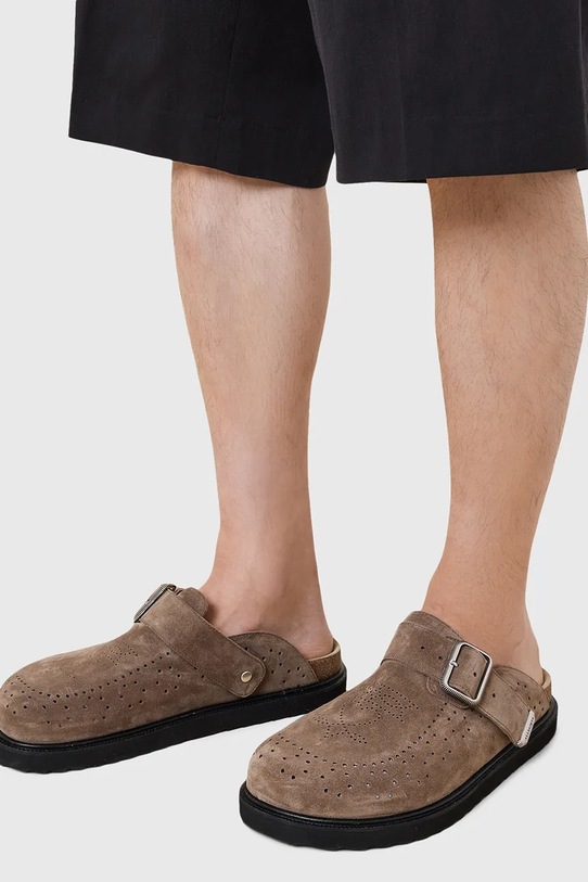 AllSaints klapki zamszowe Randal Mule M003FC.GRE