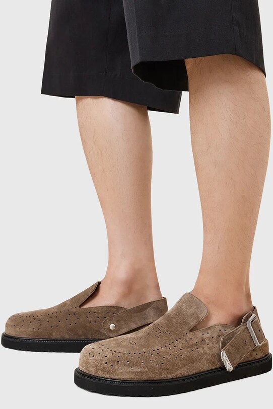 AllSaints klapki zamszowe Randal Mule M003FC.GRE