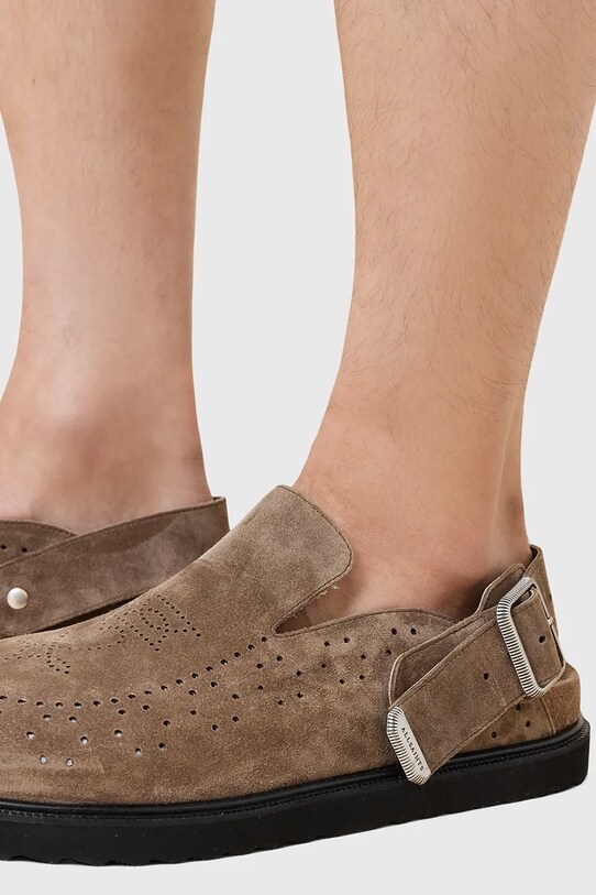 AllSaints klapki zamszowe Randal Mule M003FC.GRE