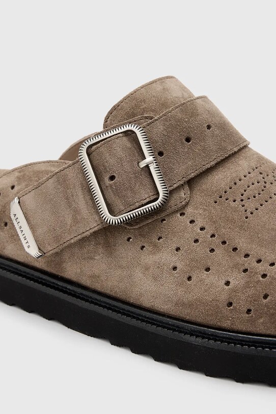 AllSaints klapki zamszowe Randal Mule brązowy M003FC.GRE