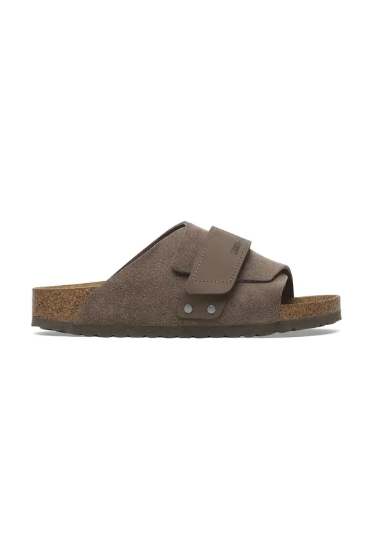 Birkenstock klapki skórzane Kyoto płaski zielony 1029138