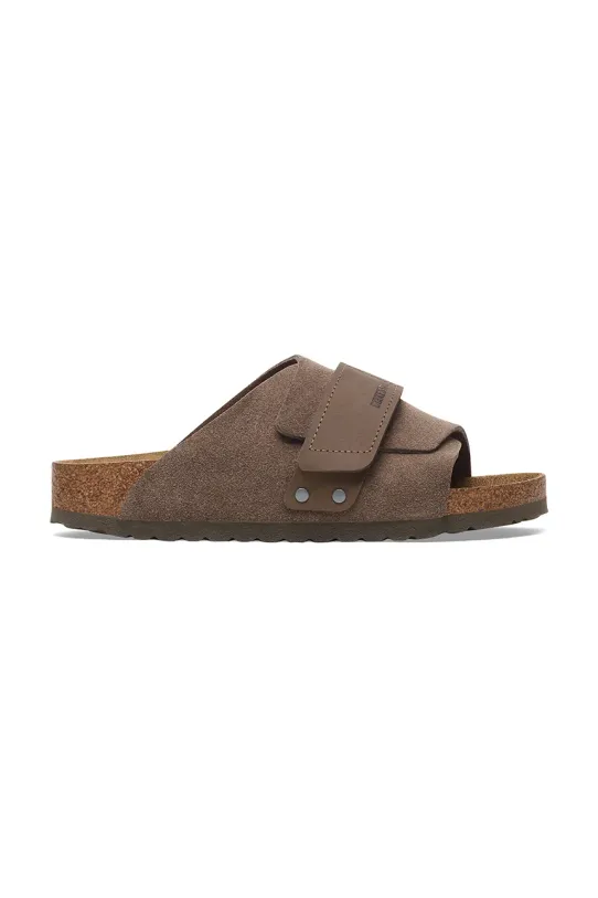 Birkenstock slapi de piele Kyoto piele întoarsă verde 1029137