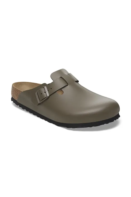 Birkenstock klapki skórzane Boston 1029079 zielony SS25