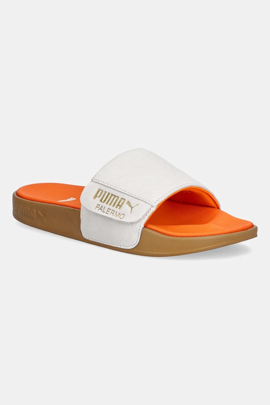 Puma papucs velúrból Leadcat 2.0 Palermo Foil velúr bőr bézs 399041