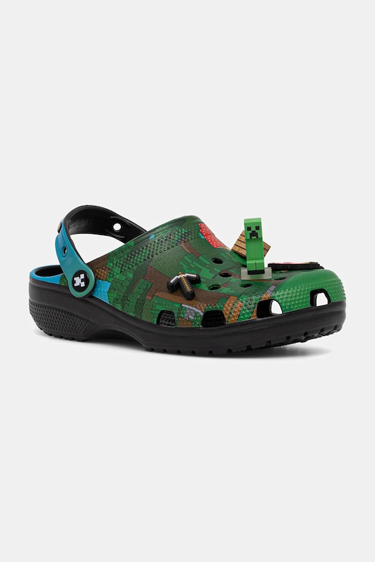 Pantofle Crocs Classic Minecraft Clog klín zelená 210829.90H