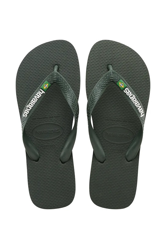 Παντόφλες Havaianas BRASIL LOGO φλατ πράσινο 4110850.5983
