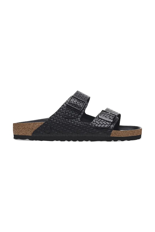 Usnjeni natikači Birkenstock Arizona Woven Emboss Sintetični črna 1029133