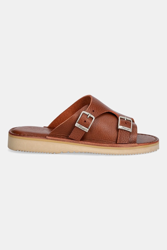 Fracap leather sliders Sandals D110 brown SS25