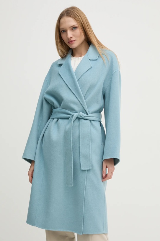 Vlnený kabát Calvin Klein K20K207813 modrá SS25