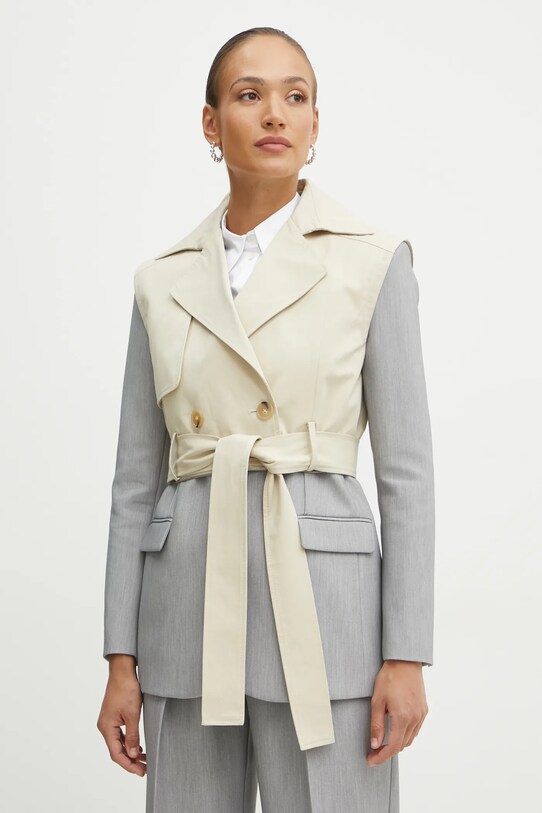 Patrizia Pepe trencz bawełniany beżowy 8O0162.AK55