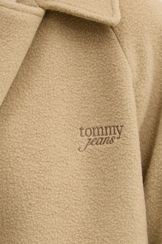 Tommy Jeans płaszcz z domieszką wełny DW0DW20166 beżowy