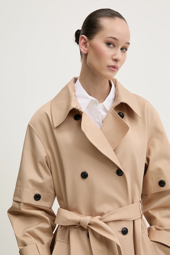 HUGO płaszcz bawełniany 50529938 beżowy