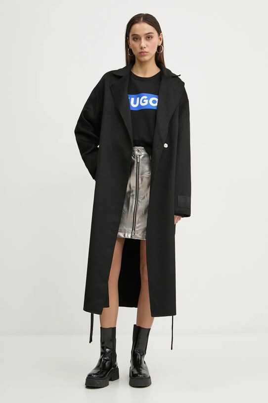 HUGO palton 50533788 negru SS25