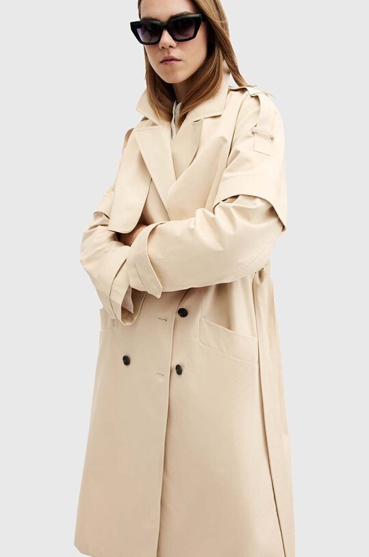 AllSaints trenci din bumbac CLYDE W021OB alb SS25