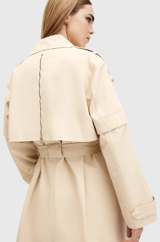 Bavlněný trenčkot AllSaints CLYDE W021OB bílá
