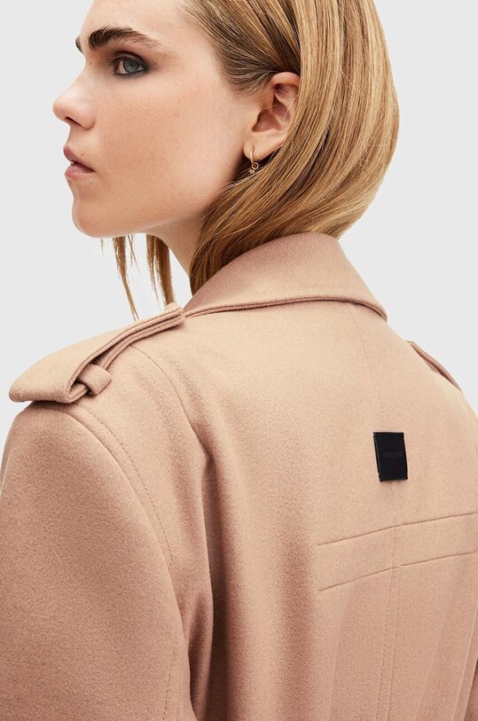 Вовняне пальто AllSaints AUGUSTA бежевий W058OA