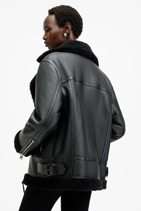 Kožená bunda AllSaints SOLA černá W120LB