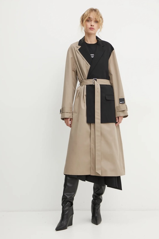 Odzież Karl Lagerfeld Jeans płaszcz A1W15011 beżowy