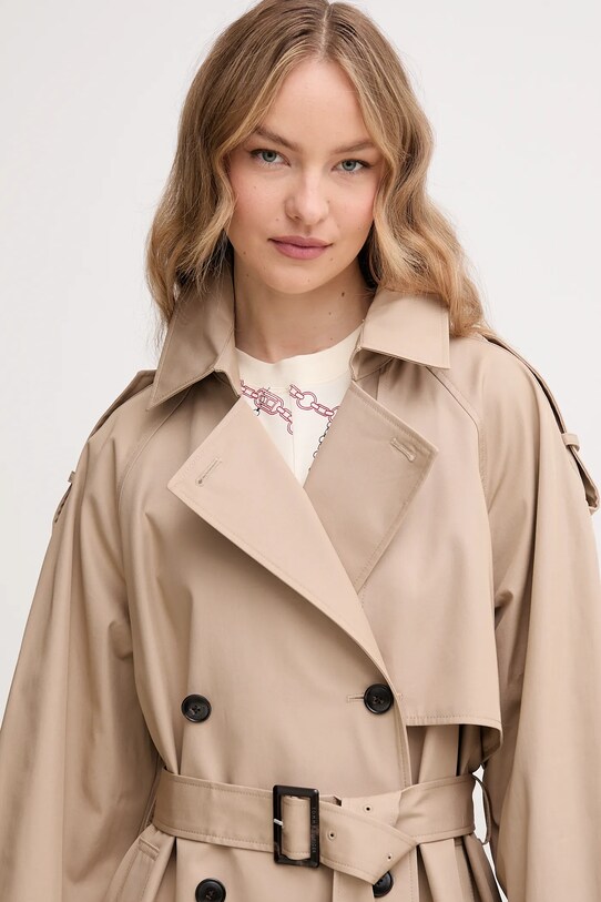 Tommy Hilfiger trencz bawełniany beżowy WW0WW45918