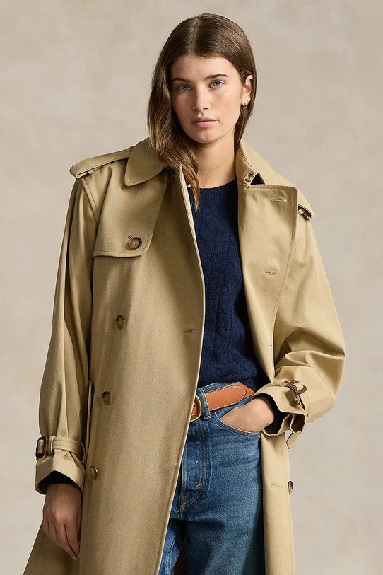 Oblečení Bavlněný trenčkot Polo Ralph Lauren 211910358 béžová