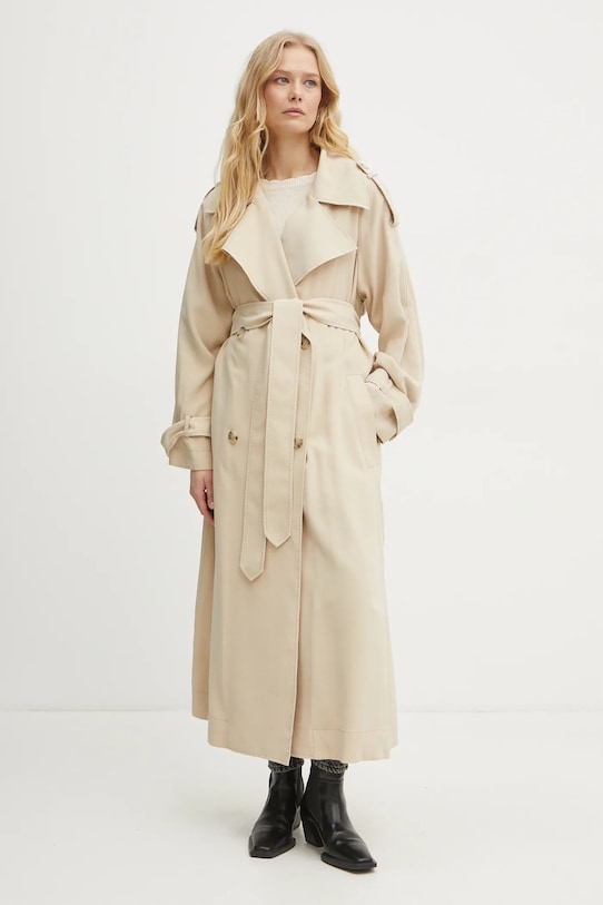 Пальто Boss Orange без подкладки бежевый 50530977