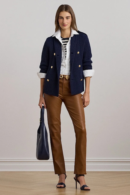 Odzież Lauren Ralph Lauren płaszcz bawełniany 200957610 granatowy