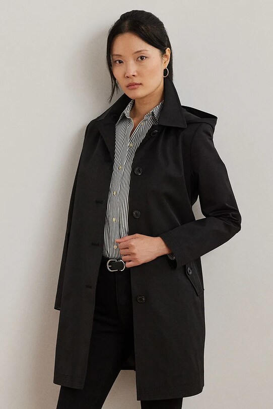 Пальто Lauren Ralph Lauren з капюшоном чорний 297967121