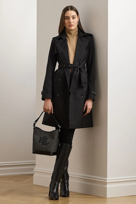 Тренч Lauren Ralph Lauren з підкладкою чорний 297967122