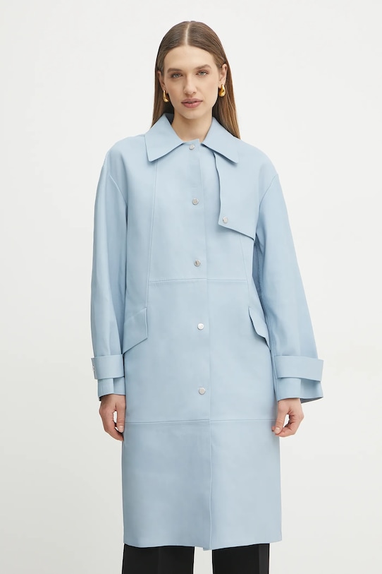 BOSS bőrkabát nem bélelt kék 50531308